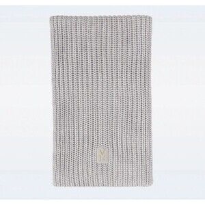 MACKAGE Scarf Gray Rectangle Knit Logo Merino Wool NELL Cozy Soft 90X12 $175